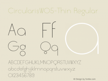 Circularis W05 Thin Version 1.00 Font Sample