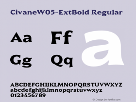 Civane W05 Ext Bold Version 1.00 Font Sample