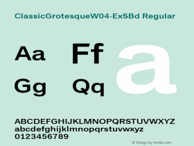 Classic Grotesque W04 Ex SBd Version 1.00 Font Sample