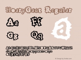 HoaryGaut Regular Macromedia Fontographer 4.1.5 8/11/04 Font Sample