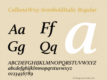 Calluna W03 Semibold Italic Version 1.246图片样张