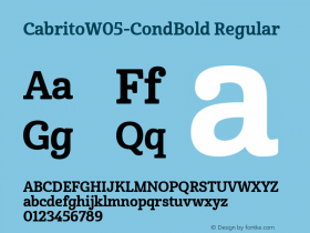 Cabrito W05 Cond Bold Version 1.0 Font Sample