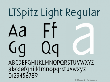 LTSpitz Light Regular Version 2.0 Font Sample