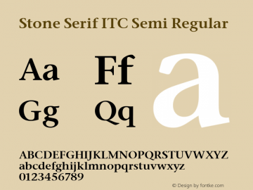 Stone Serif ITC Semi Regular Version 2.0图片样张