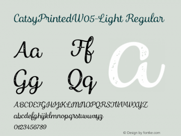 Catsy Printed W05 Light Version 1.00 Font Sample