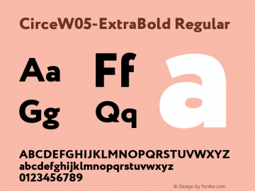 Circe W05 Extra Bold Version 1.003 Font Sample