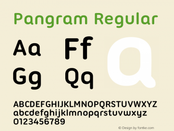 Pangram Version 1.00 June 24, 2016图片样张