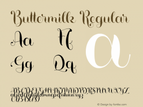 Buttermilk Version 1.00;December 28, 2020;FontCreator 12.0.0.2535 64-bit Font Sample