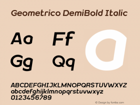 GeometricoDemiBold Italic Version 2.000 | web-TT图片样张