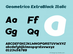 GeometricoExtraBlack Italic Version 2.000 | web-TT图片样张