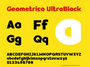 GeometricoUltraBlack Version 2.000 | web-TT Font Sample