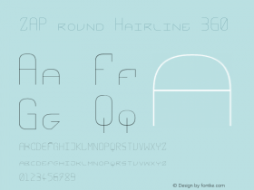 ZAP round Hairline 360 Version 1.000;hotconv 1.0.109;makeotfexe 2.5.65596图片样张