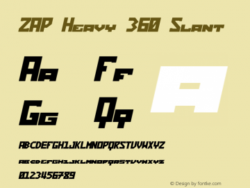 ZAP Heavy 360 Slant Version 1.000;hotconv 1.0.109;makeotfexe 2.5.65596图片样张