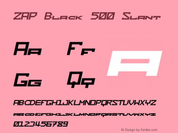 ZAP Black 500 Slant Version 1.000;hotconv 1.0.109;makeotfexe 2.5.65596图片样张