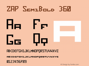 ZAP SemiBold 360 Version 1.000;hotconv 1.0.109;makeotfexe 2.5.65596图片样张