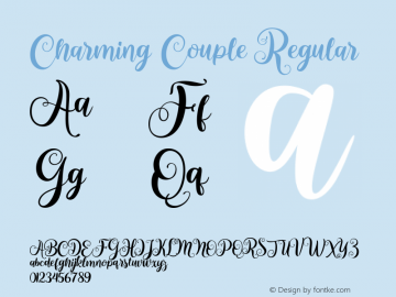 Charming Couple Version 1.00;December 30, 2020;FontCreator 11.5.0.2427 32-bit Font Sample