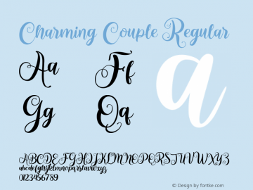 Charming Couple Version 1.00;December 30, 2020;FontCreator 11.5.0.2427 32-bit图片样张