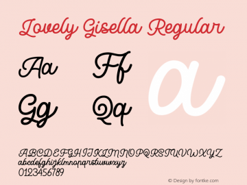 Lovely Gisella Version 1.00;December 21, 2020 Font Sample