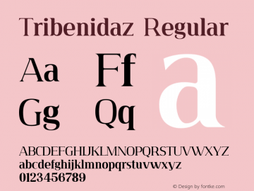 Tribenidaz Version 1.002;Fontself Maker 3.5.3 Font Sample
