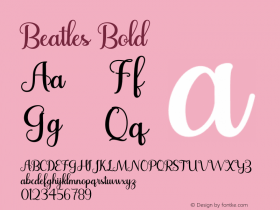 Beatles Bold Version 1.003;Fontself Maker 3.5.4 Font Sample