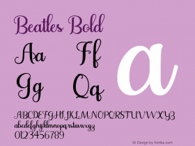 Beatles Bold Version 1.003;Fontself Maker 3.5.4 Font Sample