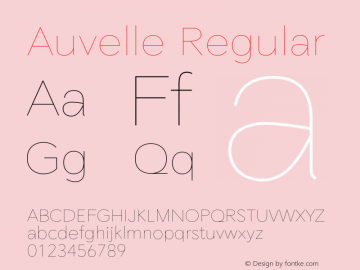 Auvelle Regular Version 1.000;FEAKit 1.0图片样张