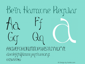 BethHarmoneRegular Version 1.008;Fontself Maker 3.5.4 Font Sample