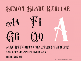 Demon Blade Version 1.00;December 21, 2020;FontCreator 12.0.0.2563 64-bit图片样张