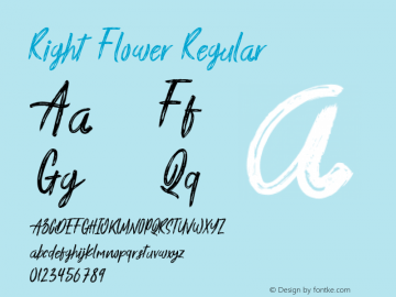 Right Flower Version 1.005;Fontself Maker 3.5.4 Font Sample