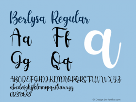 Berlysa Version 1.00;December 26, 2020;FontCreator 13.0.0.2683 64-bit Font Sample