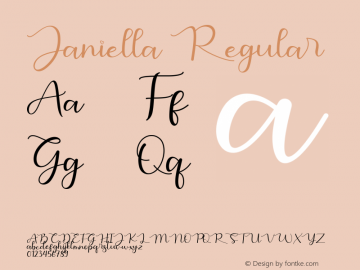 Janiella Version 1.00;December 19, 2020;FontCreator 13.0.0.2683 64-bit图片样张
