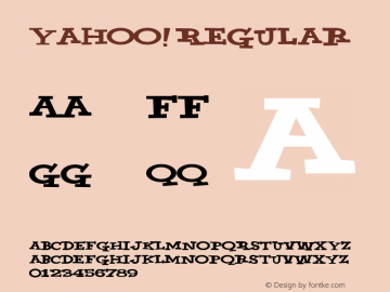 Yahoo! Regular Macromedia Fontographer 4.1.5 11/3/01 Font Sample