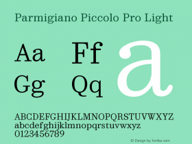 ParmigianoPiccoloPro-Lt Version 1.0; 2014图片样张