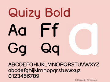 Quizy Bold Version 1.002;Fontself Maker 3.5.4 Font Sample