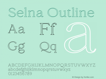 Selna Outline Version 1.000;PS 001.000;hotconv 1.0.88;makeotf.lib2.5.64775 Font Sample