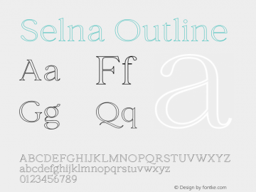 Selna Outline Version 1.000 Font Sample