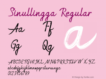 Sinullingga Version 1.00;December 26, 2020;FontCreator 12.0.0.2525 64-bit图片样张