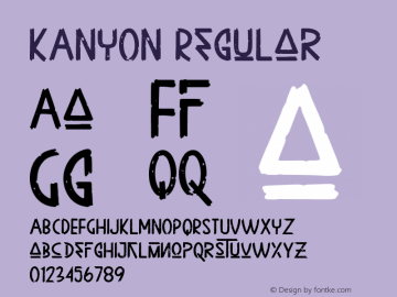 KANYON Version 1.00;January 1, 2021;FontCreator 12.0.0.2525 64-bit Font Sample