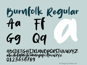 Burnfolk Version 1.00;January 2, 2021;FontCreator 12.0.0.2565 64-bit Font Sample