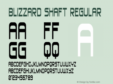 Blizzard Shaft Version 1.0; 2020 Font Sample