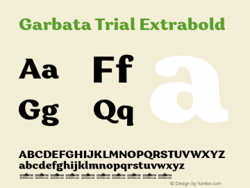 Garbata Trial Extrabold Version 1.000图片样张