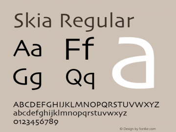 Skia Regular 4.1d2 Font Sample