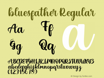 bluesfather Version 1.000 Font Sample