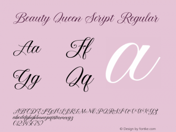 BeautyQueenScript Version 1.000 Font Sample