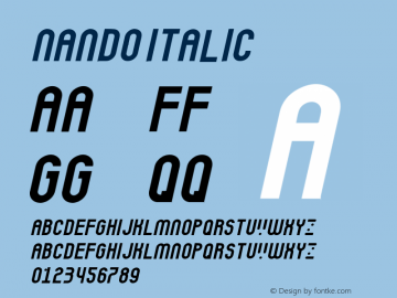 Nando Italic Version 1.00;October 17, 2020;FontCreator 12.0.0.2565 32-bit Font Sample