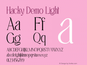 Hacky Light Demo Light Version 1.000 Font Sample