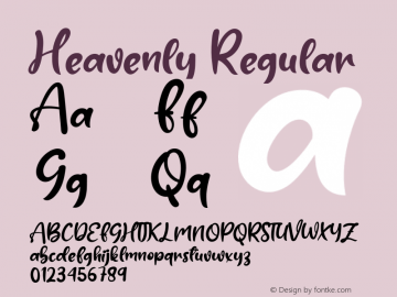 Heavenly Version 1.001;Fontself Maker 3.5.3图片样张