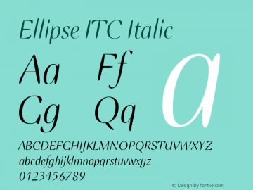 Ellipse ITC Italic Version 001.001图片样张