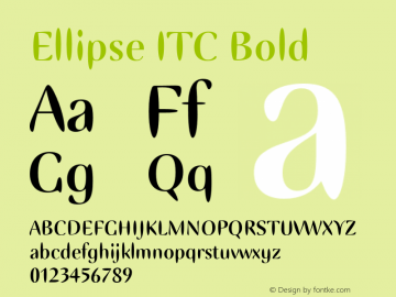 Ellipse ITC Bold 005.000 Font Sample