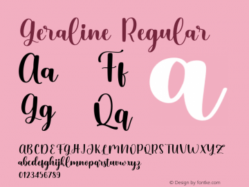 Geraline Version 001.000 Font Sample